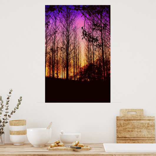 木色が変わった日の入り ポスター (キッチン)