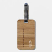 木色モダン茶色モノグラム名旅行 ラゲッジタグ (裏面縦)