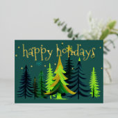 木色彩の鮮やか々グリーンブルーハッピーホイルデイズフォイルホリド 箔シーズンカード (立ち正面)