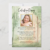 木色彩の鮮やか林お祝いの生活写真 招待状 (正面)