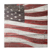 木色彩の鮮やか様のテクスチ素朴ャのアメリカ国旗 タイル (正面)
