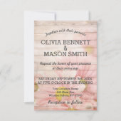 木花エレガント質感結婚カード 招待状 (正面)