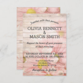 木花エレガント質感結婚カード 招待状