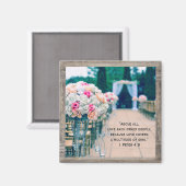 木花ブーケ愛の通路結婚バイブル聖句 マグネット (正面/裏面)