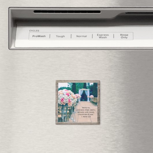 木花ブーケ愛の通路結婚バイブル聖句 マグネット (インサイチュ (食洗機))