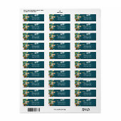 木芸術的ティール(緑がかった色)結婚差出人住所 ラベル (フルシート)