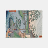 木菩提寺ヴィンテージ浮世絵日本の画 フリースブランケット (正面(横))