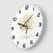 木葉から落ちる ラージ壁時計 (傾斜)