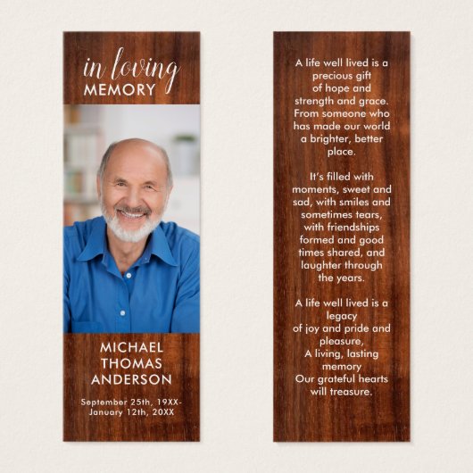 木葬素朴祈りの言葉カードしおり (正面&裏面)