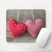 木表2の赤いハート マウスパッド (マウス)