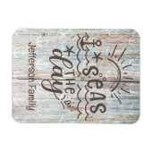 木製いかりパーソナライズされたシーズザデイクルーズ マグネット (横)