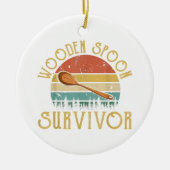 木製おもしろいスプーン遺族ヴィンテージレトロユーモア セラミックオーナメント (正面)