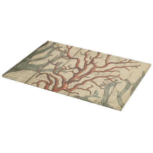 木製および小さい珊瑚 カッティングボード (角)