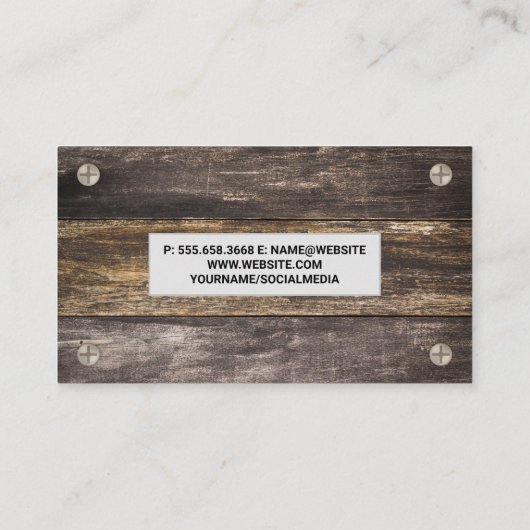 木製および金属製ねじ名刺 名刺 (裏面)