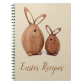 木製かわいいイースターウサギ ノートブック (正面)