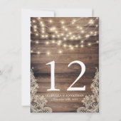 木製とストリングライト | レーステーブルナンバー 招待状 (裏面)