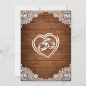 木製と白レースのウェディングアニバーサリー 招待状 (裏面)