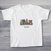 木製のおもちゃ(列車、帆船、テディベア) Tシャツ