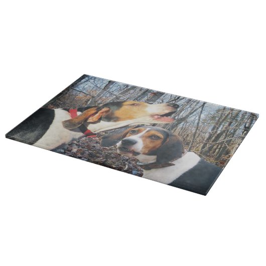 木製のまな板のTreeingの歩行者のCoonhounds カッティングボード (角)