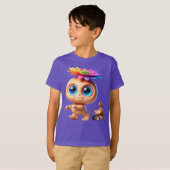 木製のアヒルを持つブルーアイシック Tシャツ (正面フル)