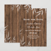 木製のウェディングでの素朴な柳 セーブザデート (正面/裏面)
