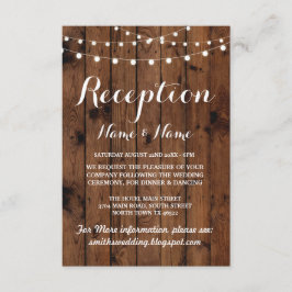 木製のウェディングレセプションカード ライト エンクロージャーカード