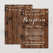 木製のウェディングレセプションカード ライト エンクロージャーカード (正面/裏面)