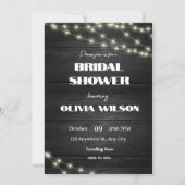 木製のエレガンス素朴結婚：のツリーライト 招待状 (正面)