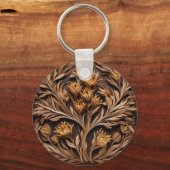 木製のオーストラリアのカンガルーのポーフラワーカービング、 キーホルダー (裏面)