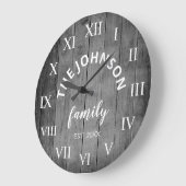 木製のカスタムな姓の素朴な農家 ラージ壁時計 (傾斜)