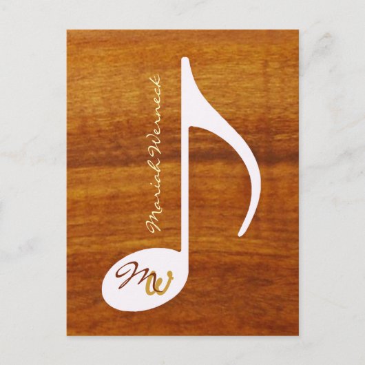木製のカスタム音楽ノート ポストカード (正面)