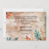 木製のカボチャと葉のハッピーサンキュー シーズンカード (裏面)