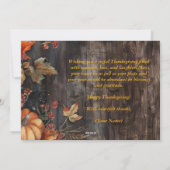 木製のカボチャと葉のハッピーサンキュー シーズンカード (裏面)