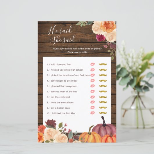 木製のカボチャ燃えたオレンジ彼は彼女はゲームを言った (スタンド正面)