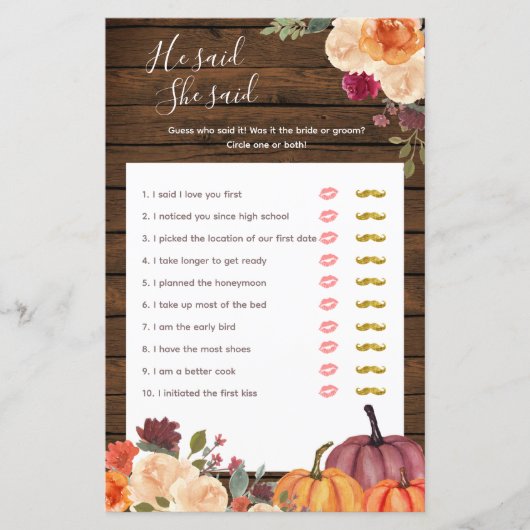 木製のカボチャ燃えたオレンジ彼は彼女はゲームを言った (正面)