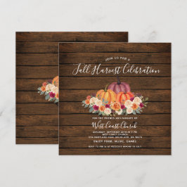 木製のカボチャ 秋の収穫祭 パーティー 秋のコミュニティ 招待状