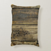 木製のキャンプの印の枕 アクセントクッション (裏面(縦))