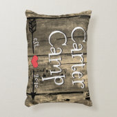 木製のキャンプの印の枕 アクセントクッション (正面(垂直))