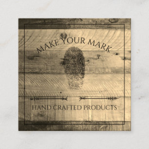 木製のクラフト スクエア名刺