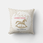 木製のクリスマスのゆりかご馬 クッション (正面)