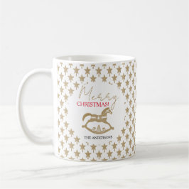 木製のクリスマスのゆりかご馬 コーヒーマグカップ