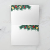 木製のクリスマスのジンジャーブレッドマンそしてヒイラギ シーズンカード (内部)