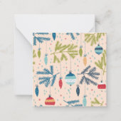 木製のクリスマスオーナメントがツリーに吊るされている ノートカード (裏面)