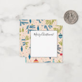 木製のクリスマスオーナメントがツリーに吊るされている ノートカード (正面/裏面インサイチュ)