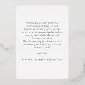 木製のクリスマスサンタクロースの銀のカード 箔招待状 (裏面)