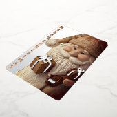 木製のクリスマスサンタクロースの銀のカード 箔招待状 (回転した状態)