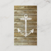 木製のグラフィックの航海のないかり 名刺 (裏面)