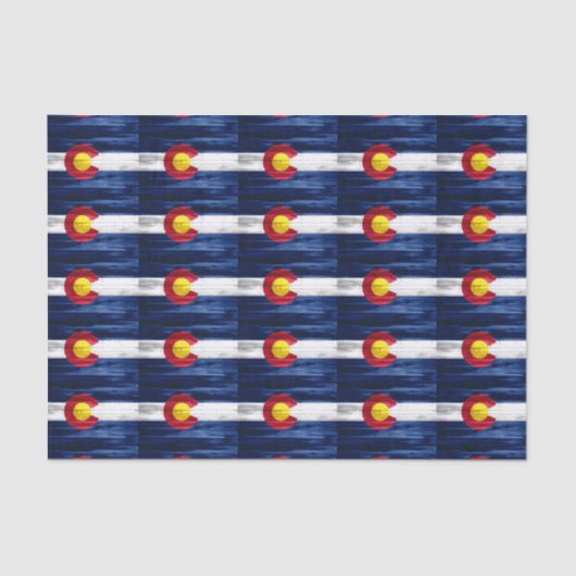 木製のコロラド州の旗のティッシュペーパー 薄葉紙 (正面)