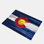 木製のコロラド州の旗のドア・マット ドアマット (アングル)