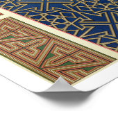 木製のコンパ縁どートと、「アラブ美術 ポスター (角)